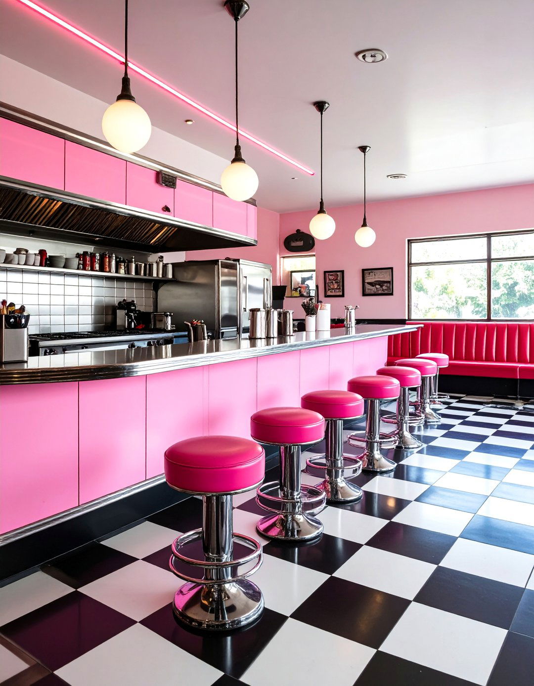 Retro Diner Checkered Floors Kitchen - 20 Kitchens With Checkered Floors