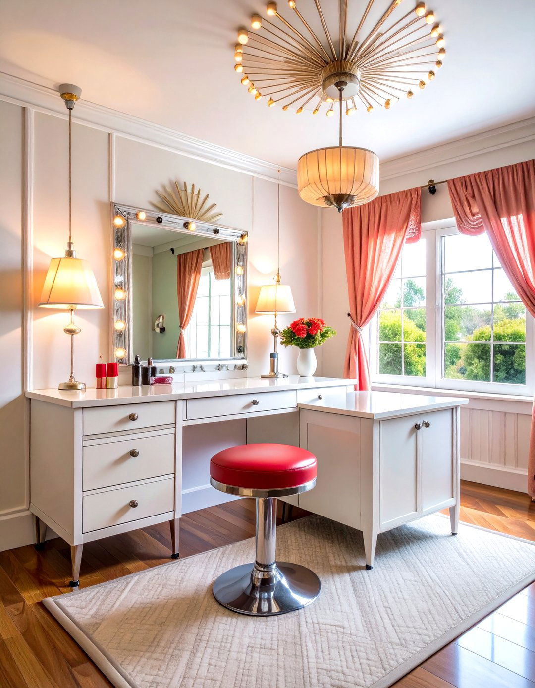 Retro Diner Makeup Room with Vintage Americana - 20 Makeup Room Ideas