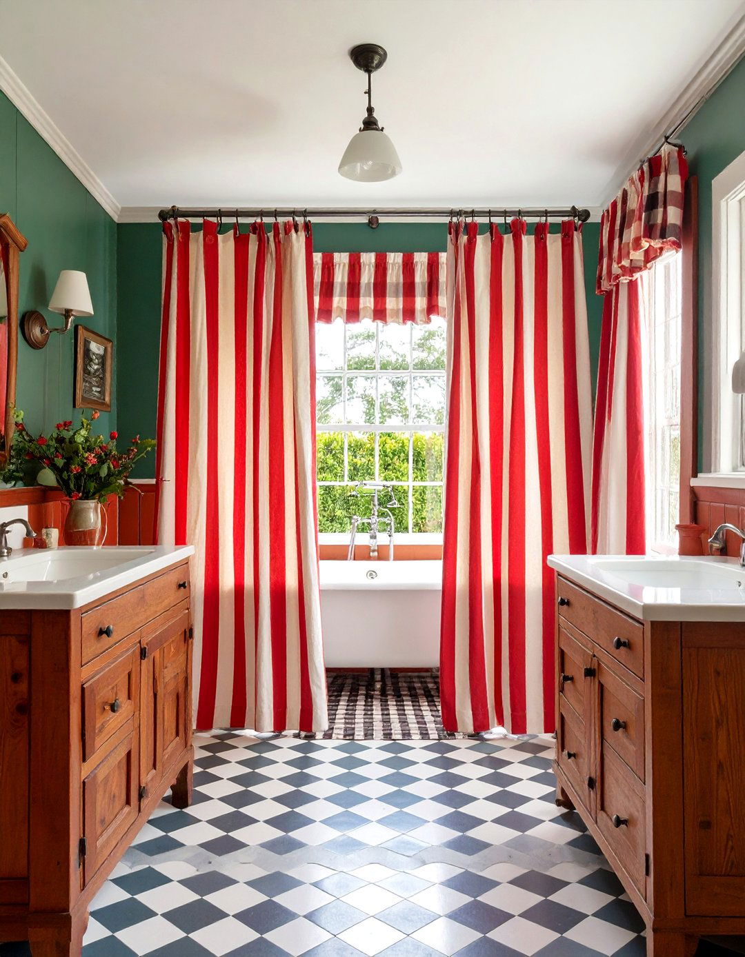Retro Stripes and Checks - 20 Shower Curtain Ideas