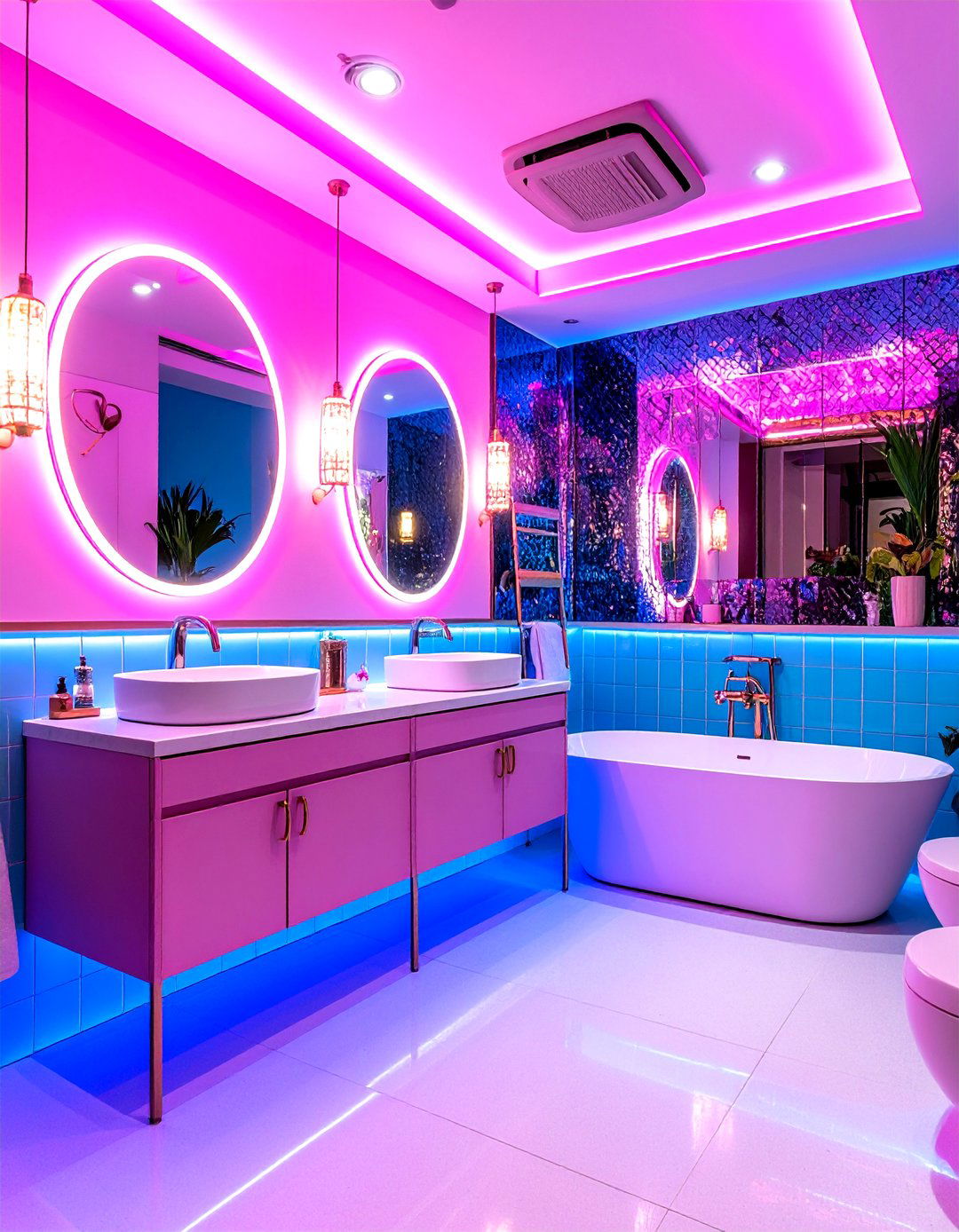 Retro s Neon Restaurant Bathroom Party - 20 Restaurant Bathroom Ideas