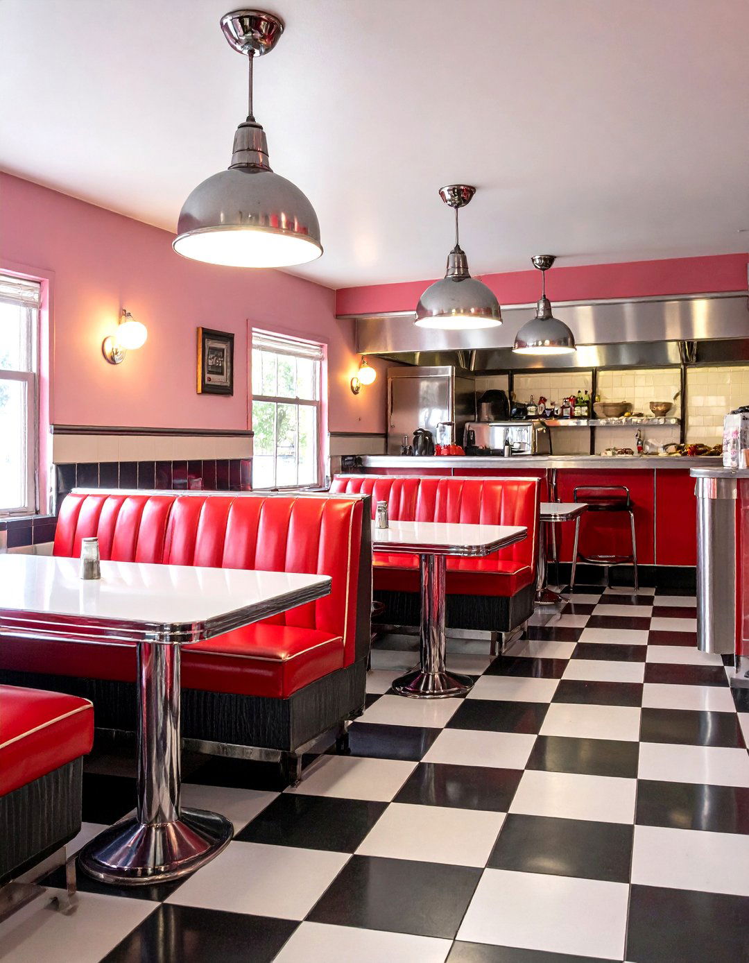 Retro s Red and Black Diner Kitchen - 20 red and black kitchen ideas