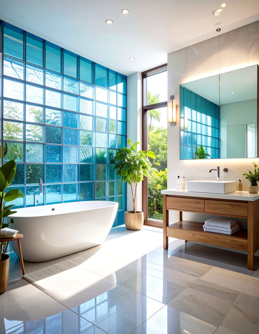 Revive Glass Blocks for Light Filled Bathroom Privacy - 20 Eclectic Bathroom Ideas