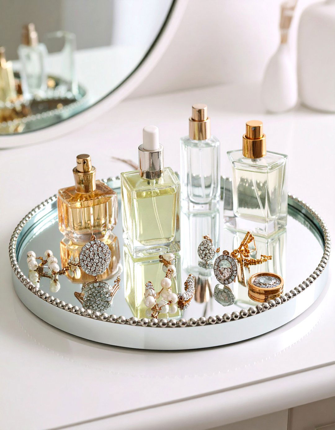 Ribbed Clear Countertop Vanity Organizer - 20 vanity organization ideas