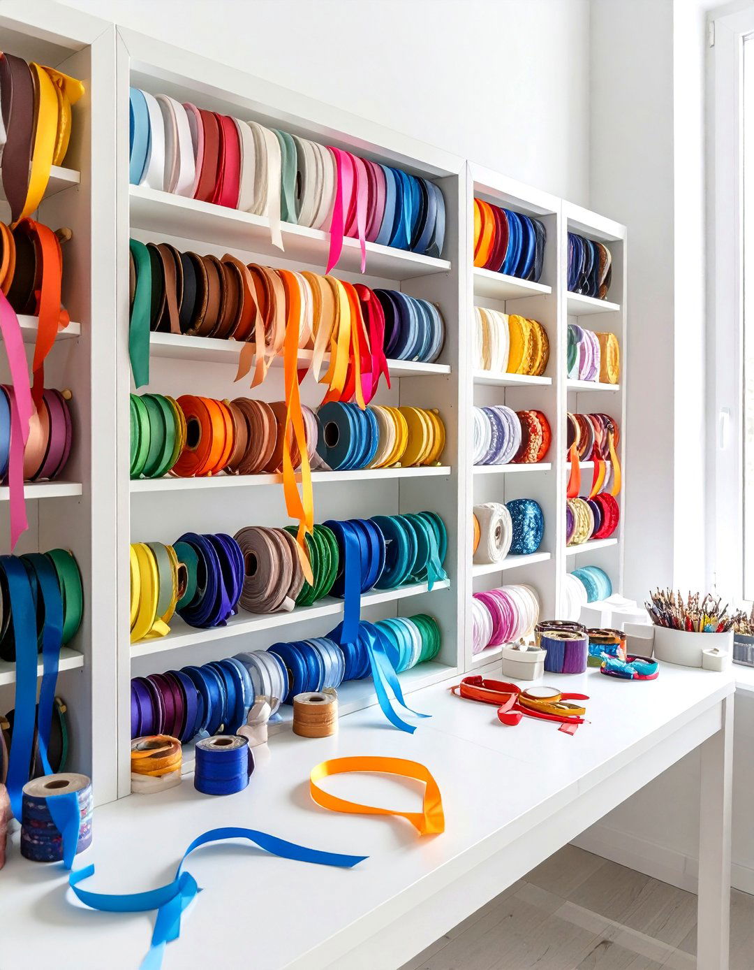 Ribbon Storage Custom Picture Frame Dispenser - 20 Ribbon Storage Ideas