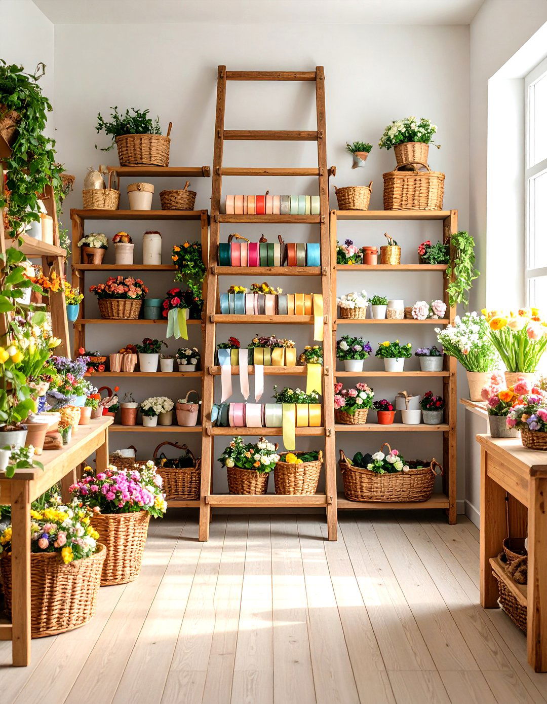 Ribbon Storage Ladder Display and Organization - 20 Ribbon Storage Ideas