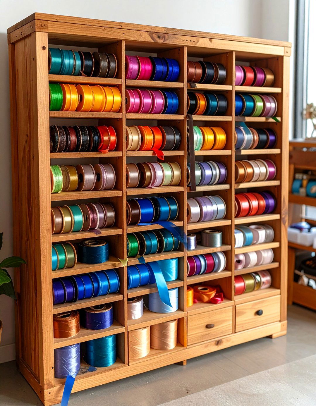 Ribbon Storage Repurposed Cassette Rack Revival - 20 Ribbon Storage Ideas