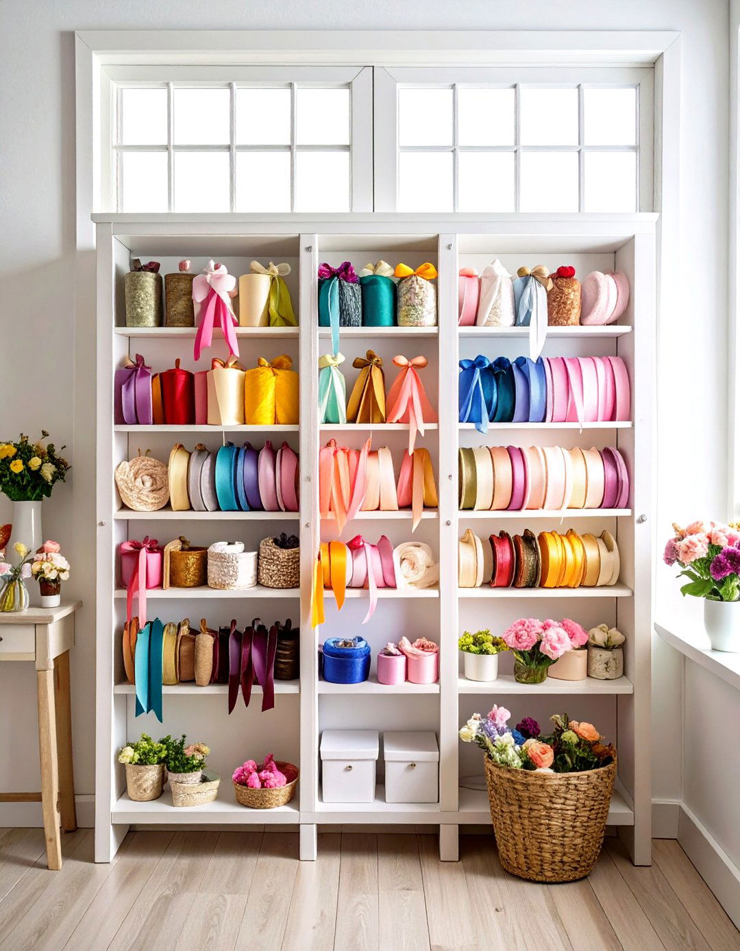 Ribbon Storage Repurposed Window Frame Display - 20 Ribbon Storage Ideas