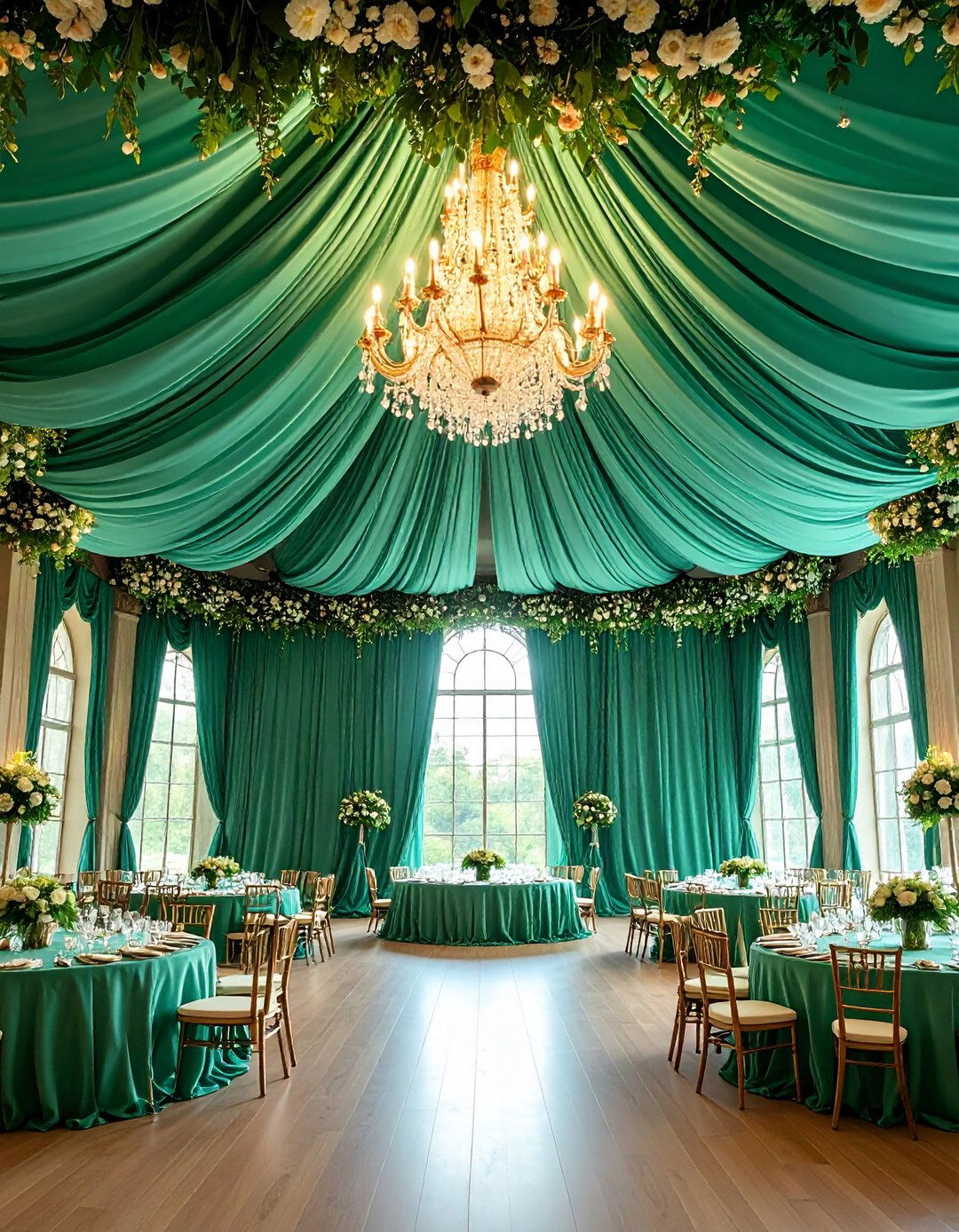 Ribbon and Fabric Draping - 20 Sage Green Wedding Ideas