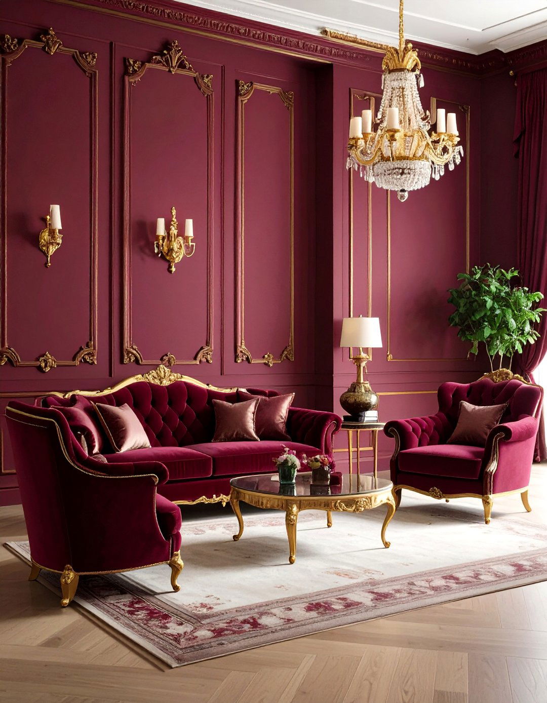 Rich Burgundy Castle Living Room Color Scheme - 20 Castle Living Room Ideas