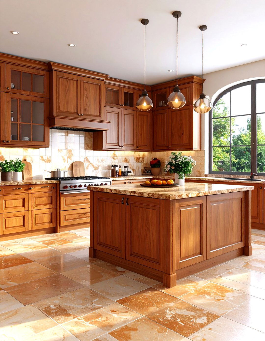 Rich Earth Tone Mediterranean Kitchen with Warm Sophistication - 20 Mediterranean Kitchen Ideas