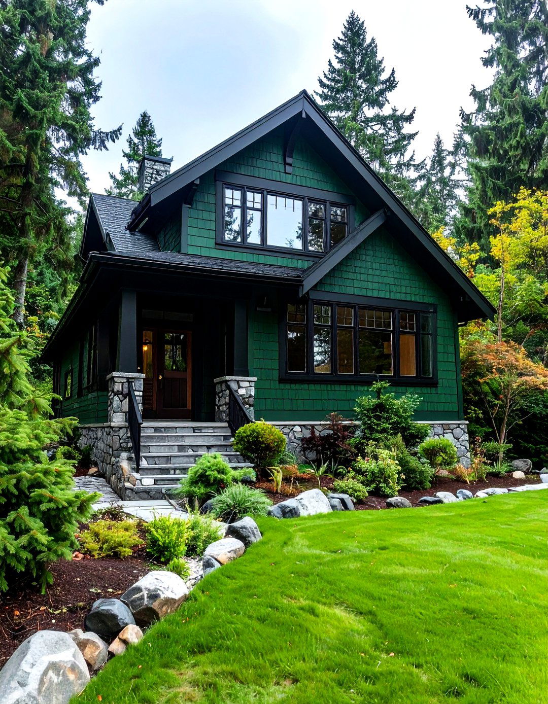Rich Forest Green Exterior House Colors for Natural Connection - 20 Exterior House Colors & Inspiration