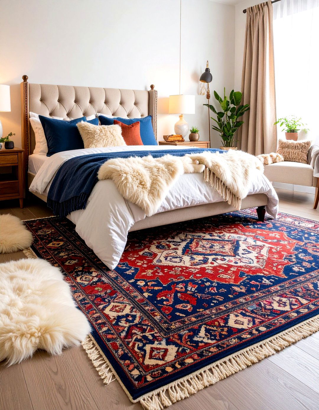 Rich Patterned Rugs in Fall Bedroom Decor - 20 Fall Bedroom Decor Ideas