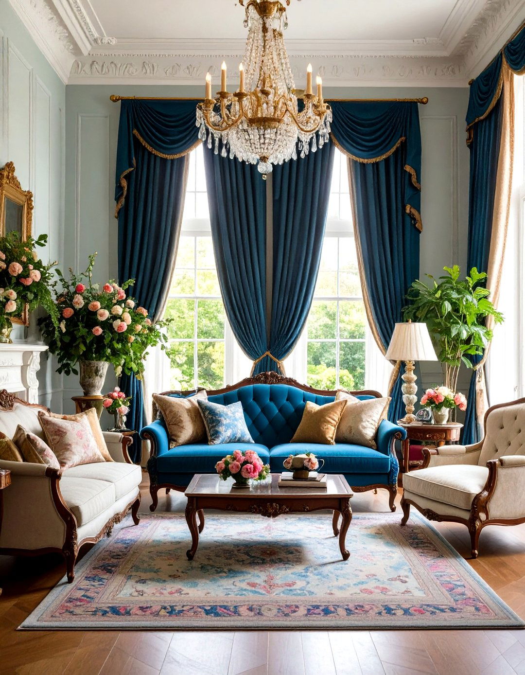 Rich Textured Fabrics - 20 Victorian Dark Green Living Room Ideas