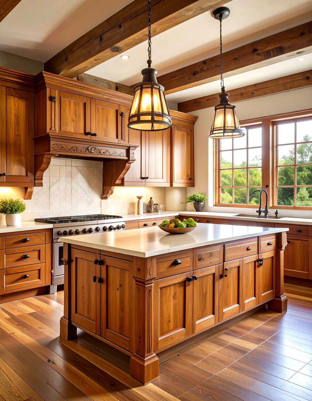 Rich Wood Cabinetry - 20 Tudor Kitchen Ideas