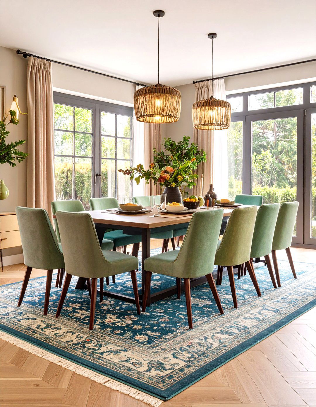 Right Size Rugs Ground the Dining Room - 20 Dining Room Ideas