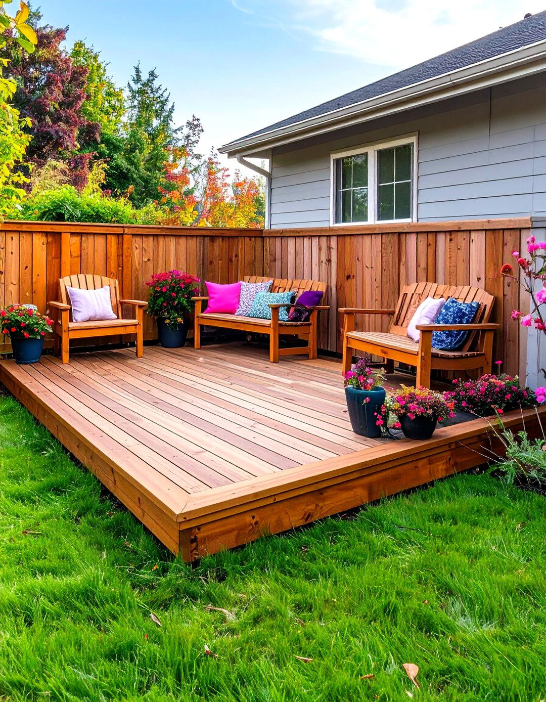 Right Sized L Shaped Deck - 20 Small Deck Ideas