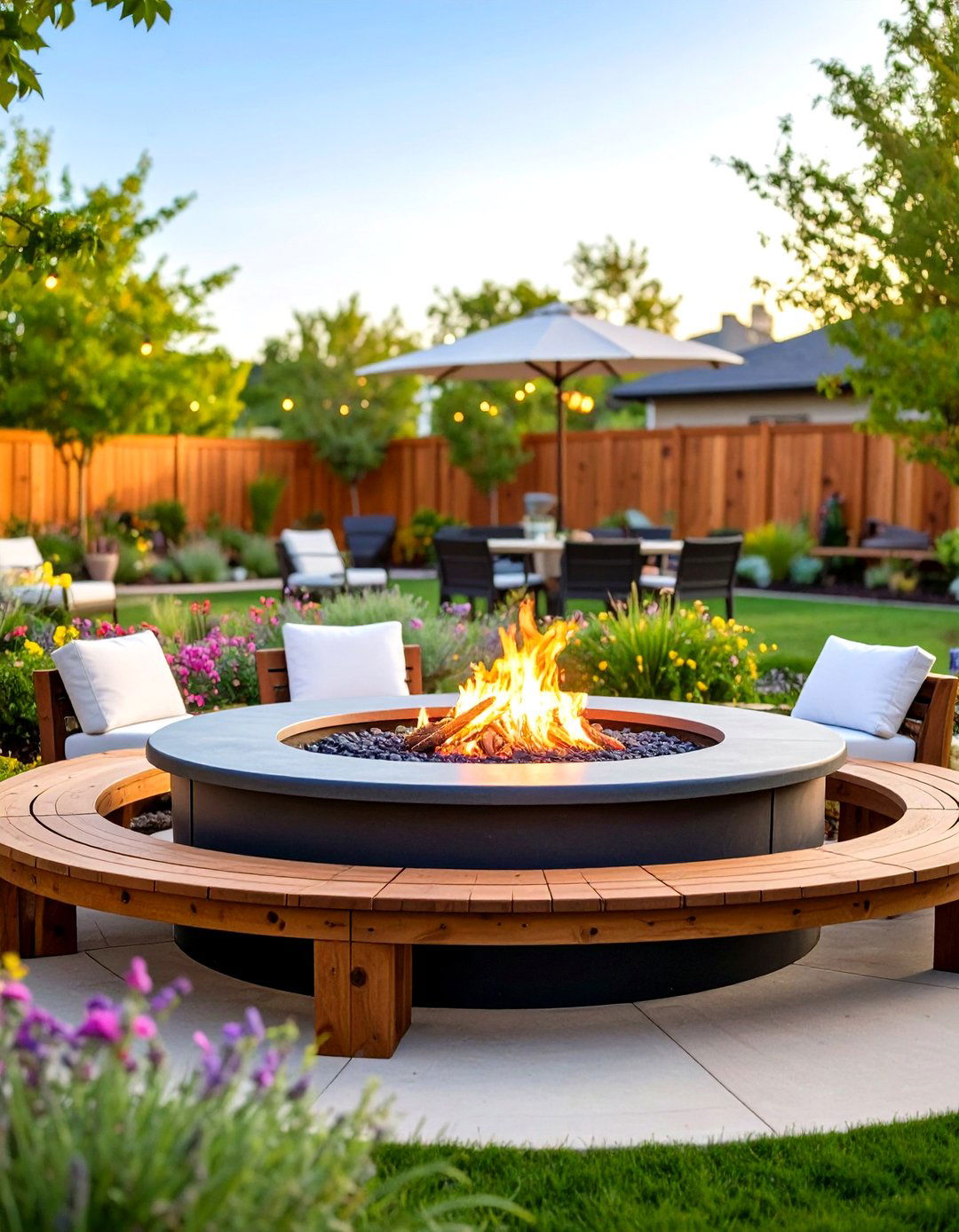 Rim Fire Pit with Bench Seating - 20 Truck Rim Fire Pit Ideas