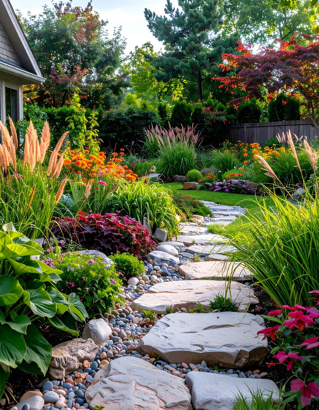River Rock Ground Cover - 20 Stone Garden Ideas