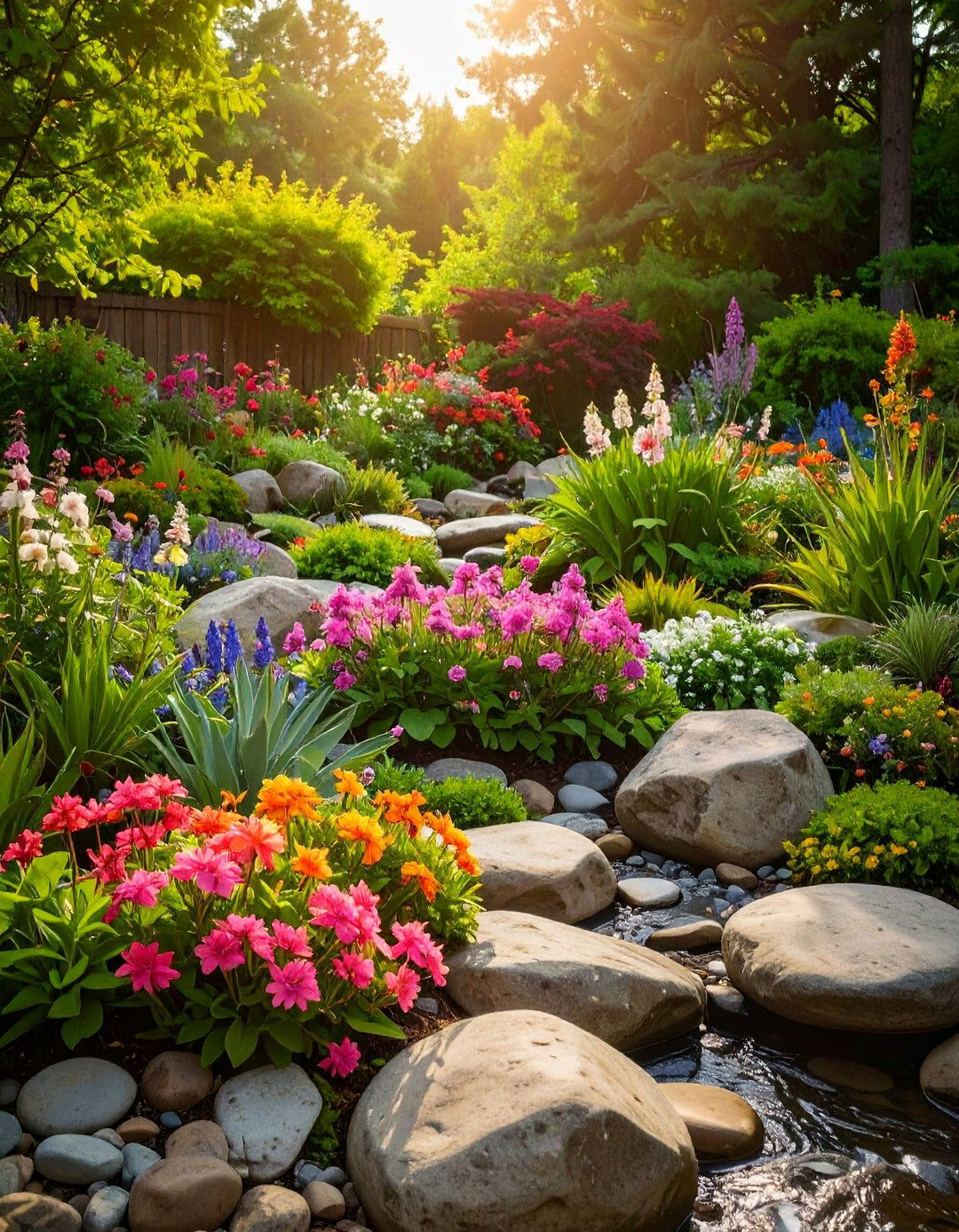 Rock Garden Fusion Flower Bed - 20 Front Yard Flower Bed Ideas