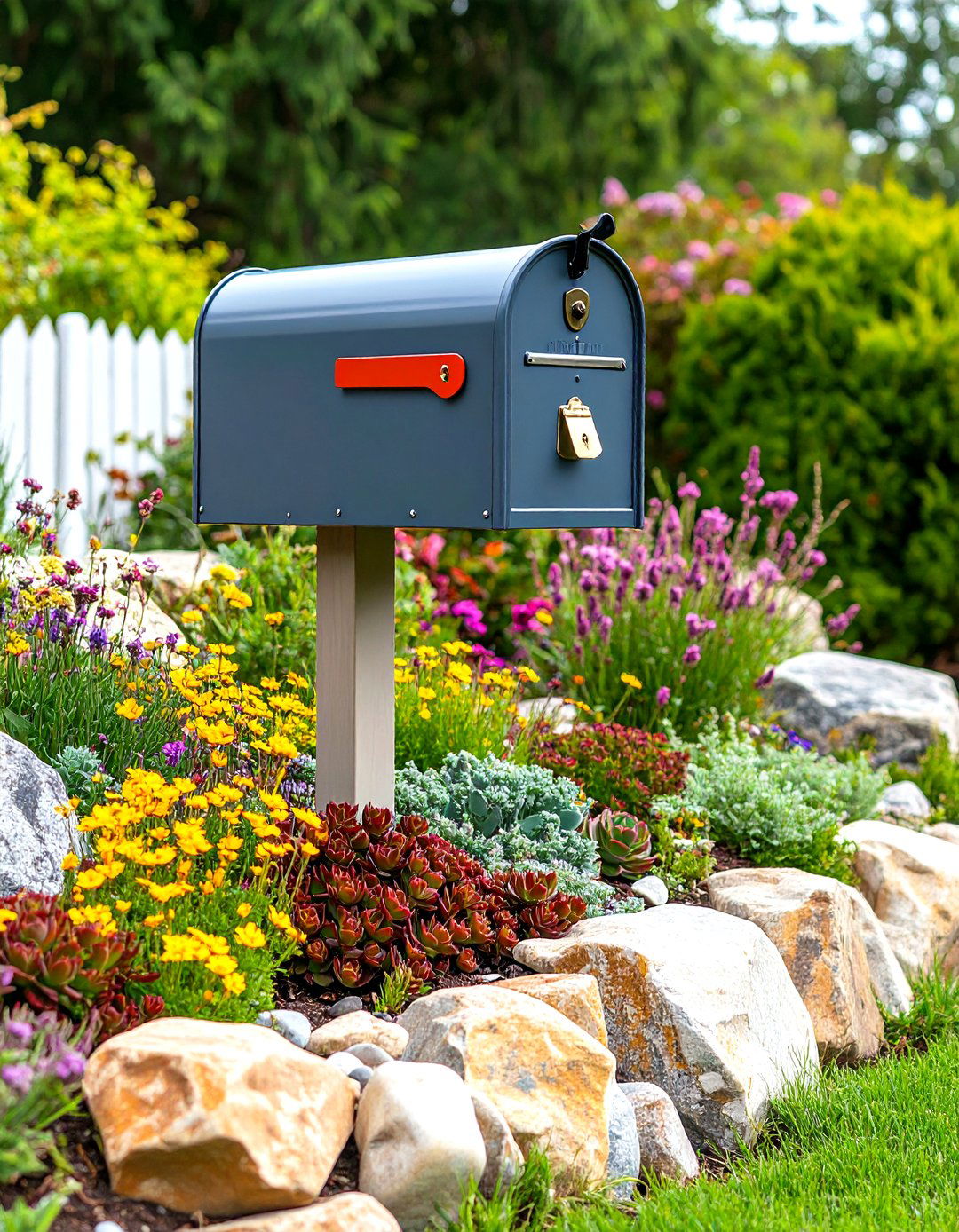 Rock Garden Mailbox Landscaping - 20 Mailbox Landscaping Ideas