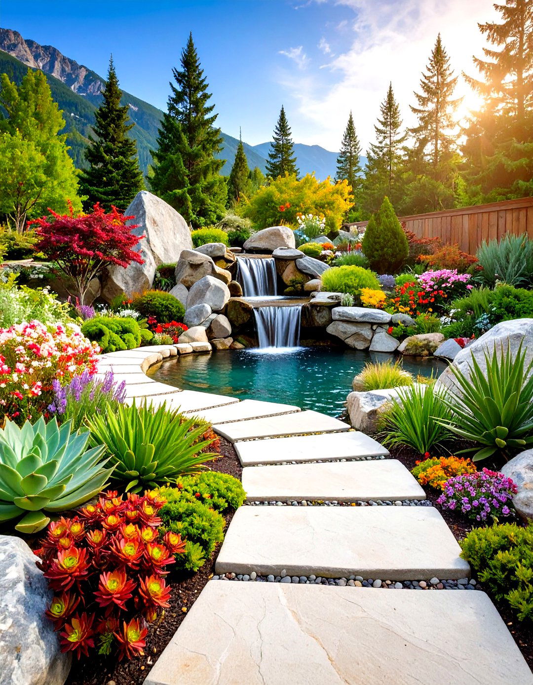 Rock Garden Pond Landscaping with Alpine Plant Collections - 20 Pond Landscaping Ideas