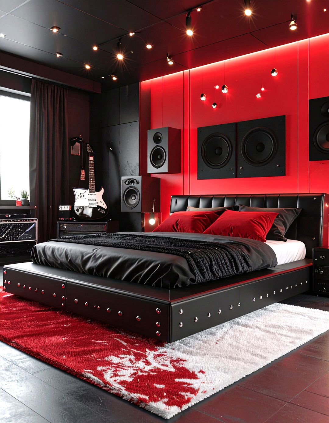 Rock and Roll Red and Black Bedroom - 20 Red and Black Bedroom Ideas
