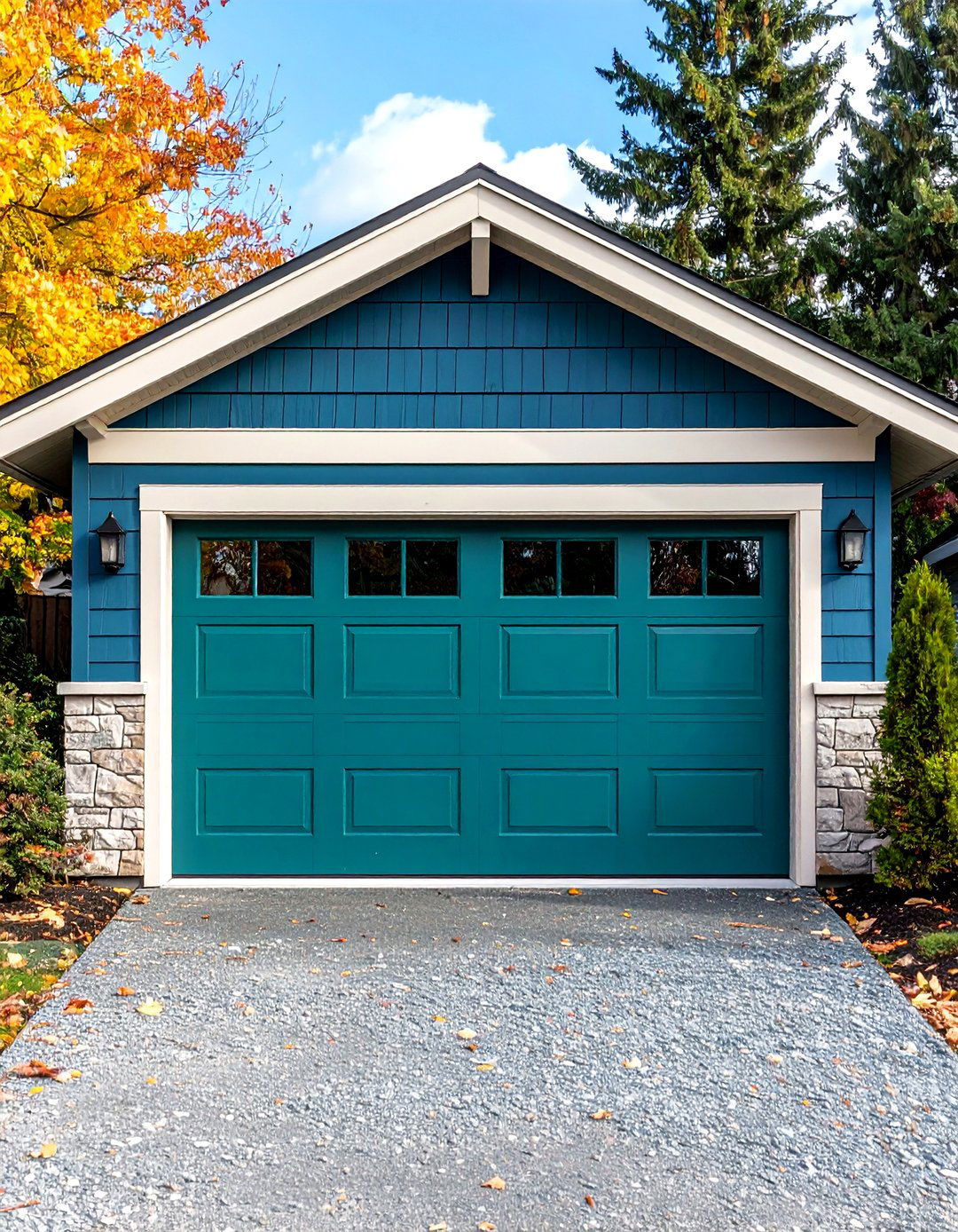 Rocky River Window Frame Accent - 20 Garage Door Paint Ideas