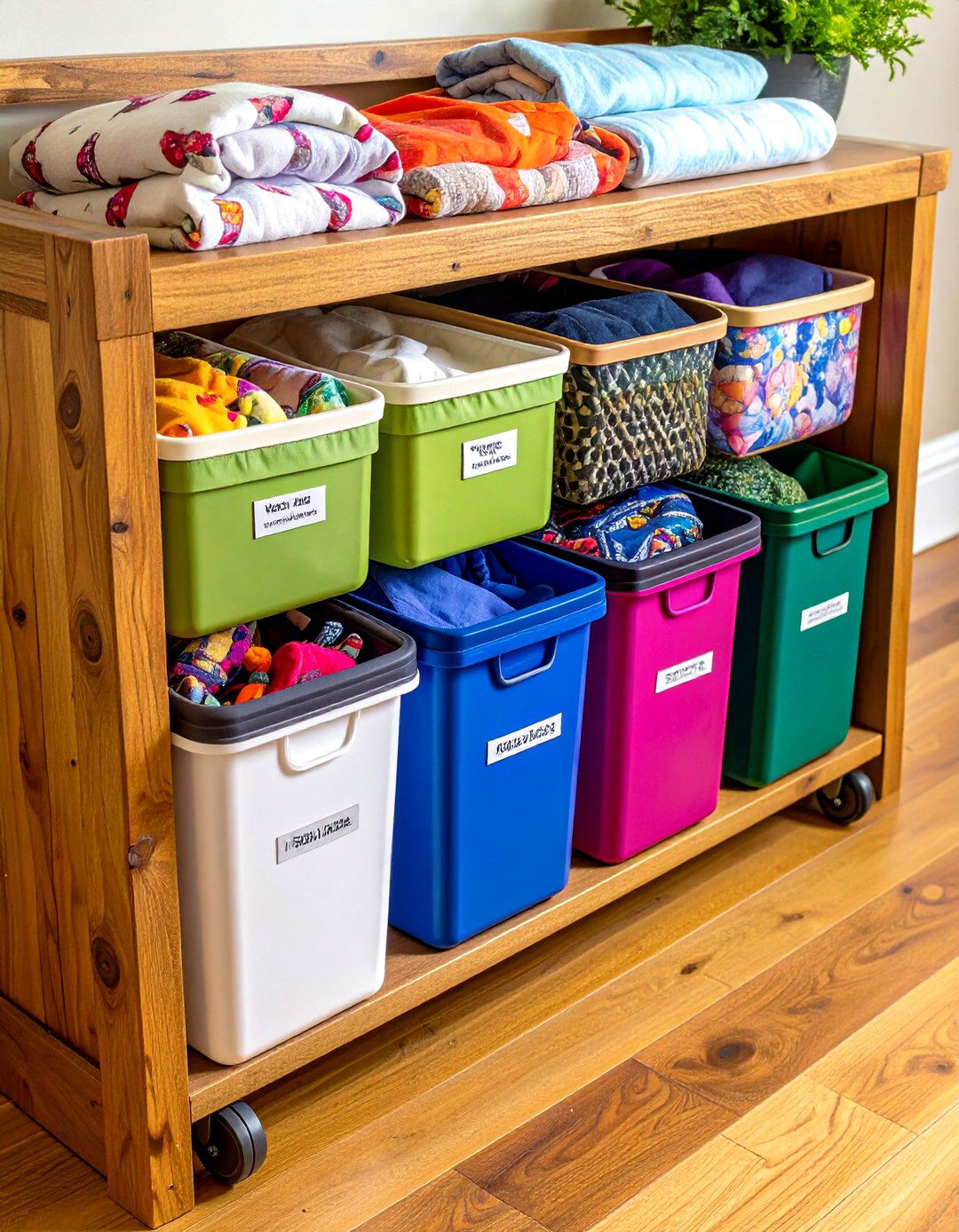 Roll Out Bins and Crates - 20 Small Nursery Ideas
