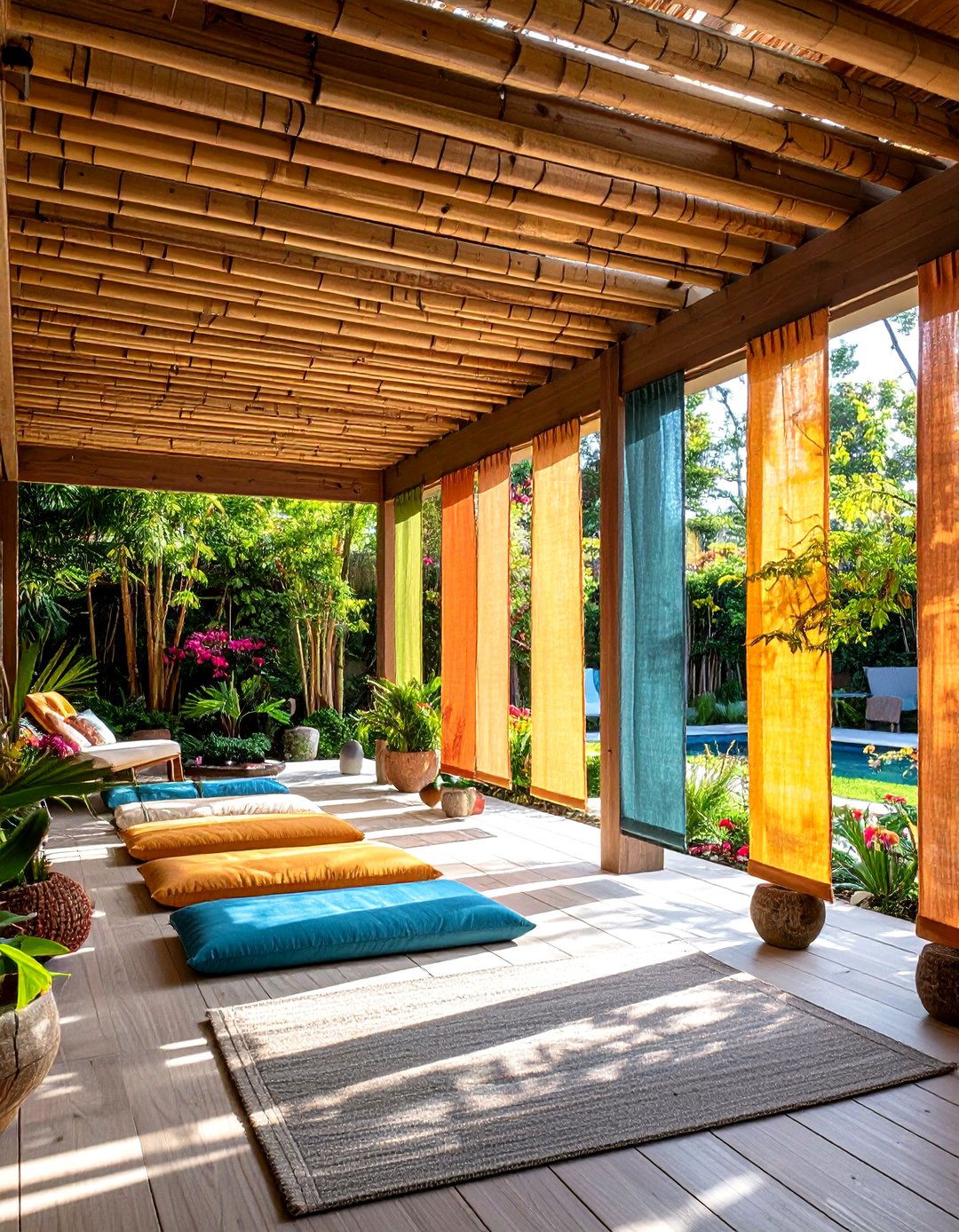 Roll up Bamboo Shades - 20 Small Patio Ideas