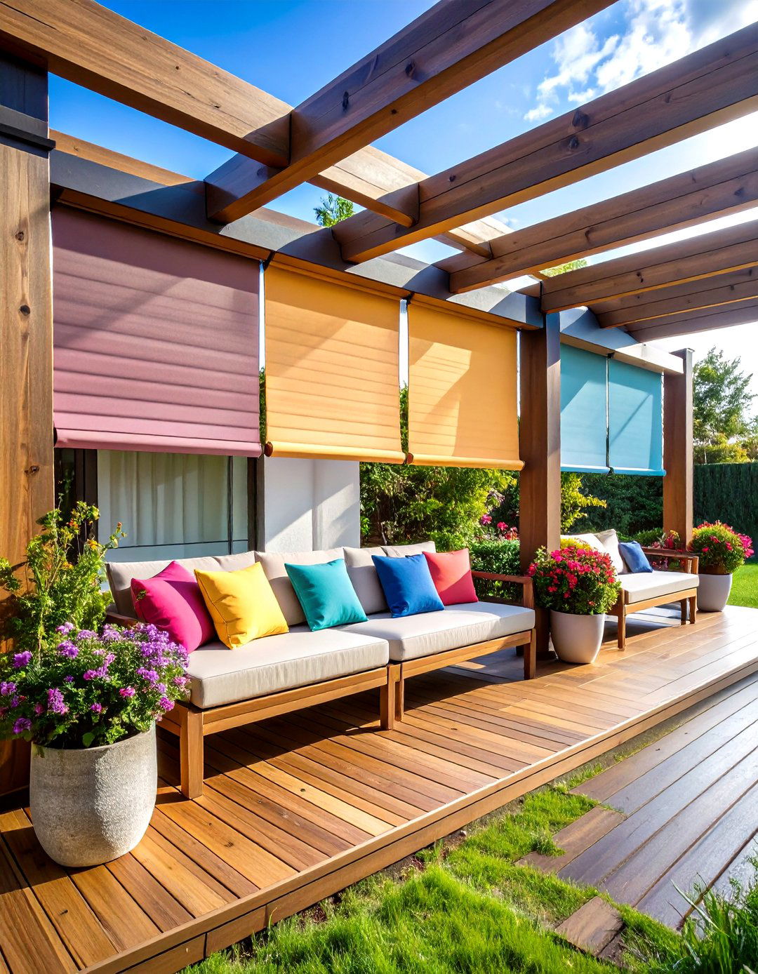 Roller Shades Deck - 20 Small Deck Ideas