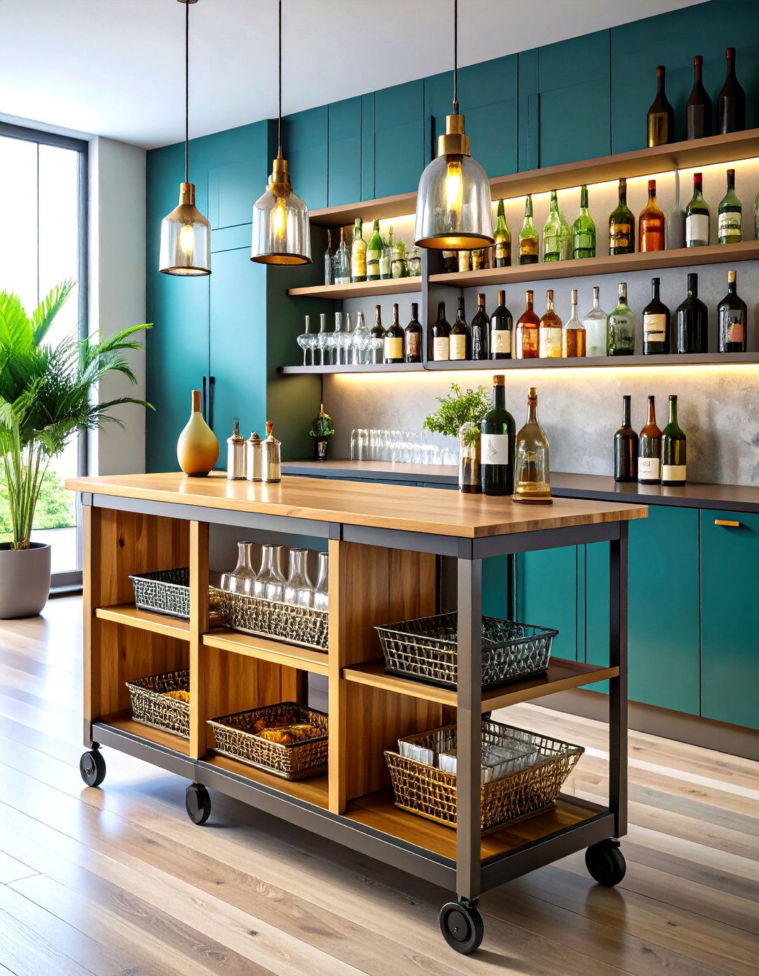 Rolling Bar Cart Home Bar Upgrade - 20 Home Bar Ideas On A Budget