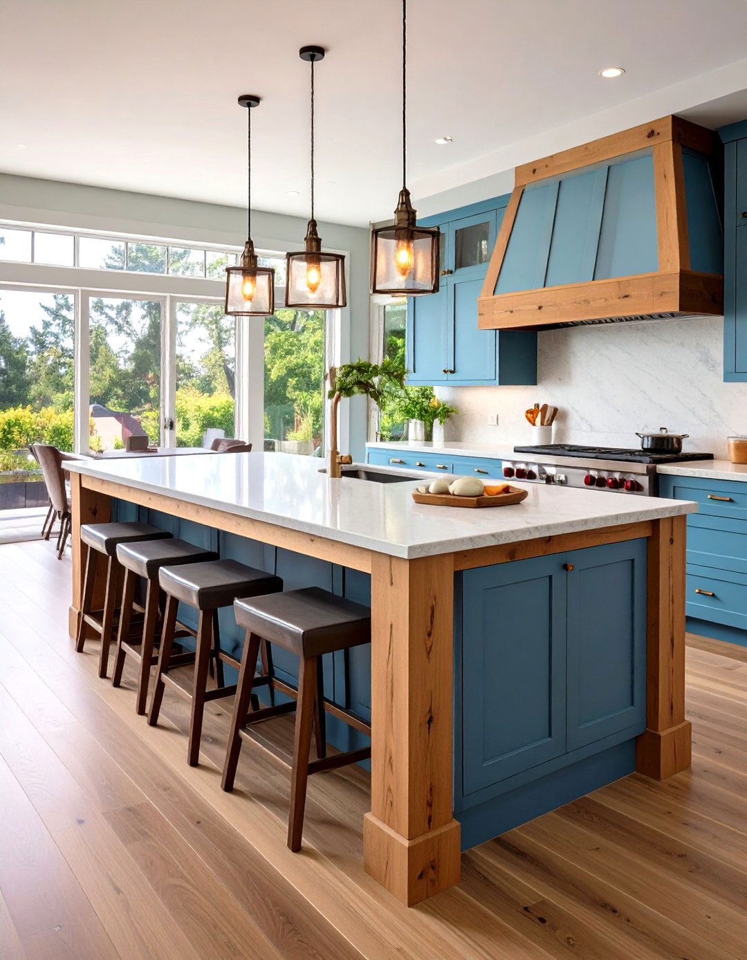 Rolling Farmhouse Kitchen Island on Wheels Offers Layout Freedom - 20 Farmhouse Kitchen Island Ideas