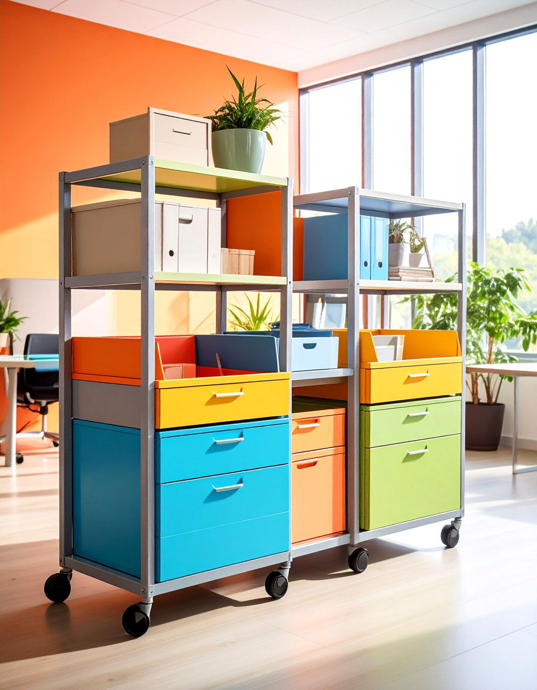 Rolling Office Storage Carts - 20 Office Storage Ideas