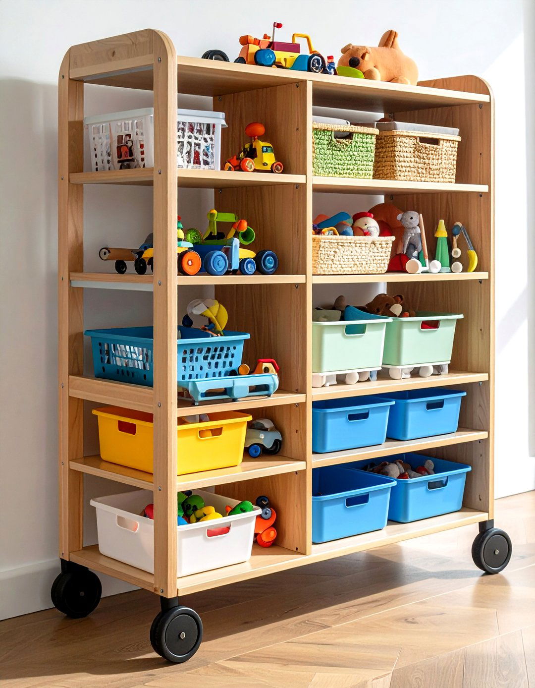 Rolling Toy Storage Carts for Mobile Organization - 20 Toy Storage Ideas