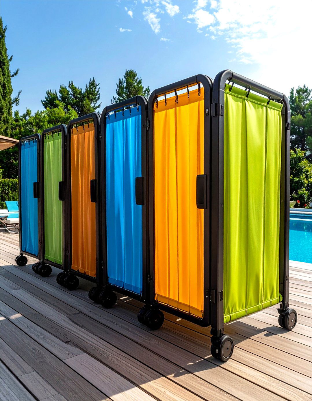 Rolling or Folding Privacy Panels - 20 Pool Privacy Ideas