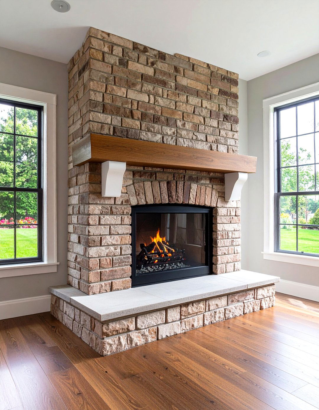 Roman Brick Lines for Prairie Flair - 20 Craftsman-style Fireplace Ideas