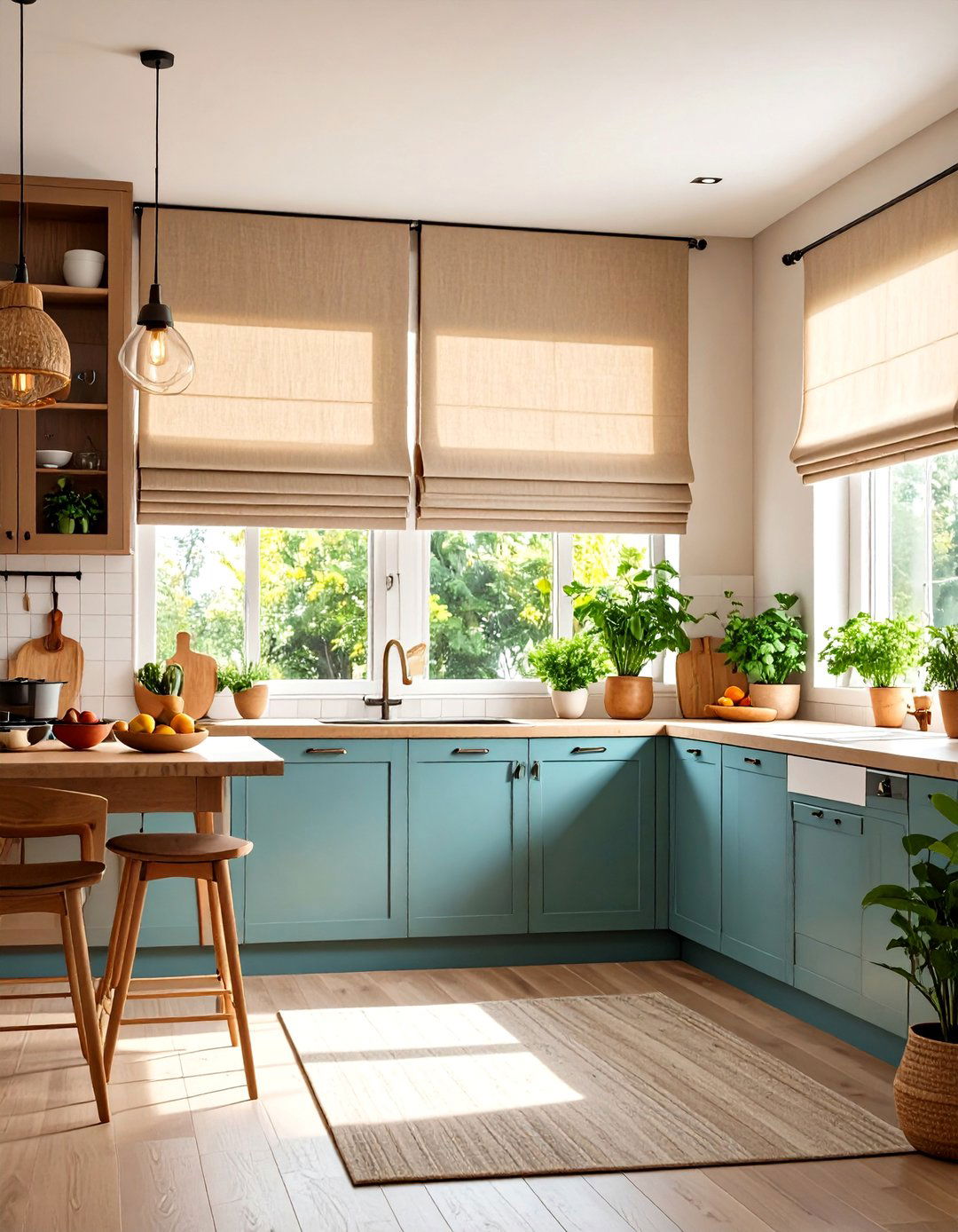 Roman Shade Kitchen Curtain Structure - 20 Kitchen Curtain Ideas