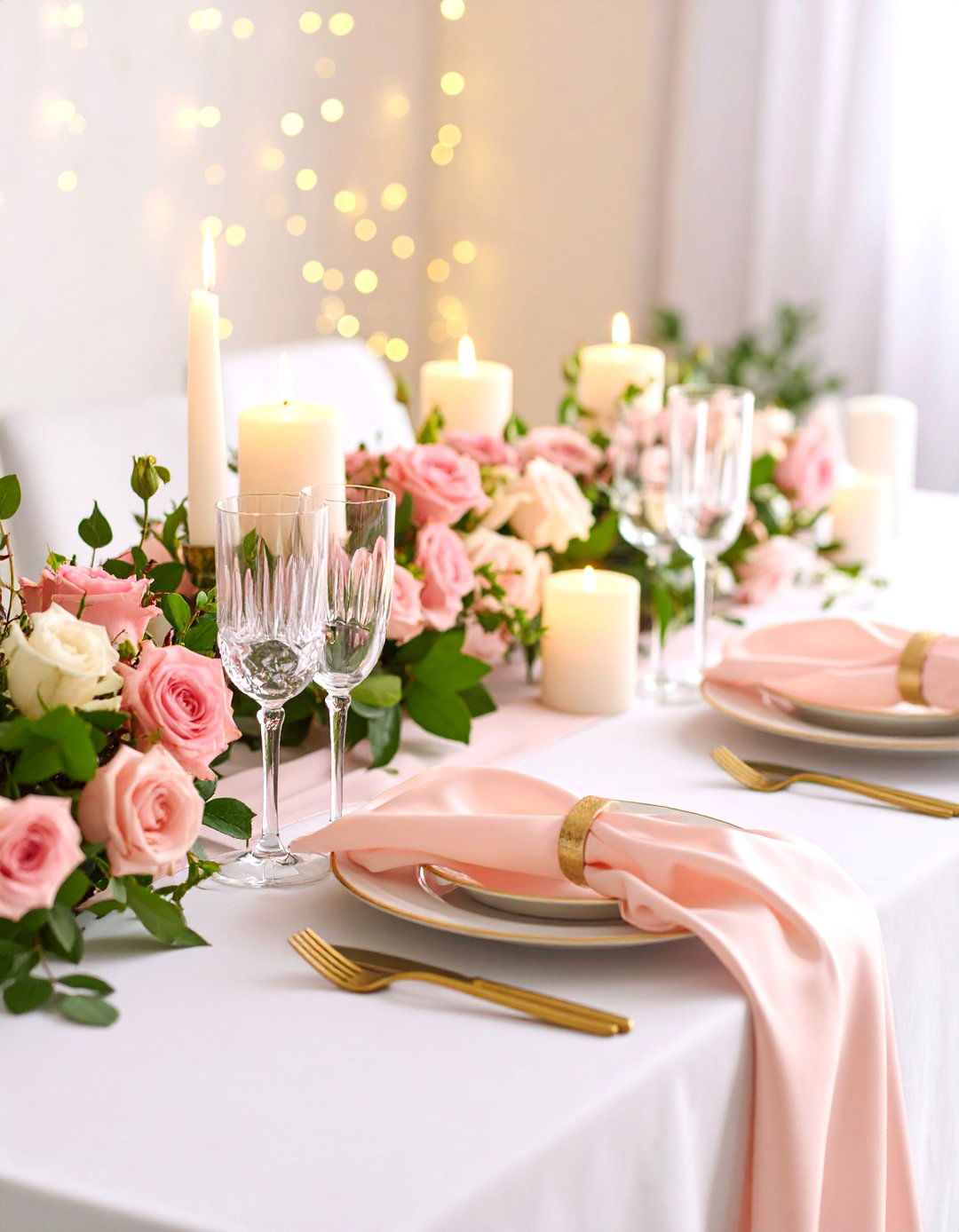 Romantic Candlelit Table Setting - 20 Table Setting Ideas