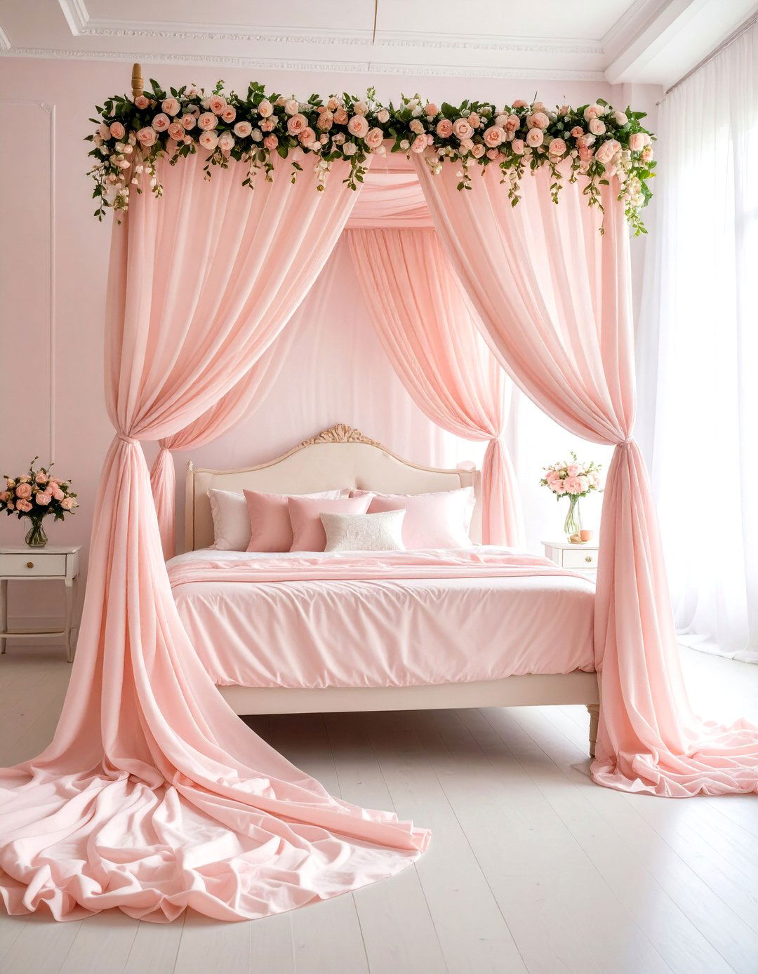 Romantic Draped Fabric Canopy Bed - 20 Canopy Bed Ideas