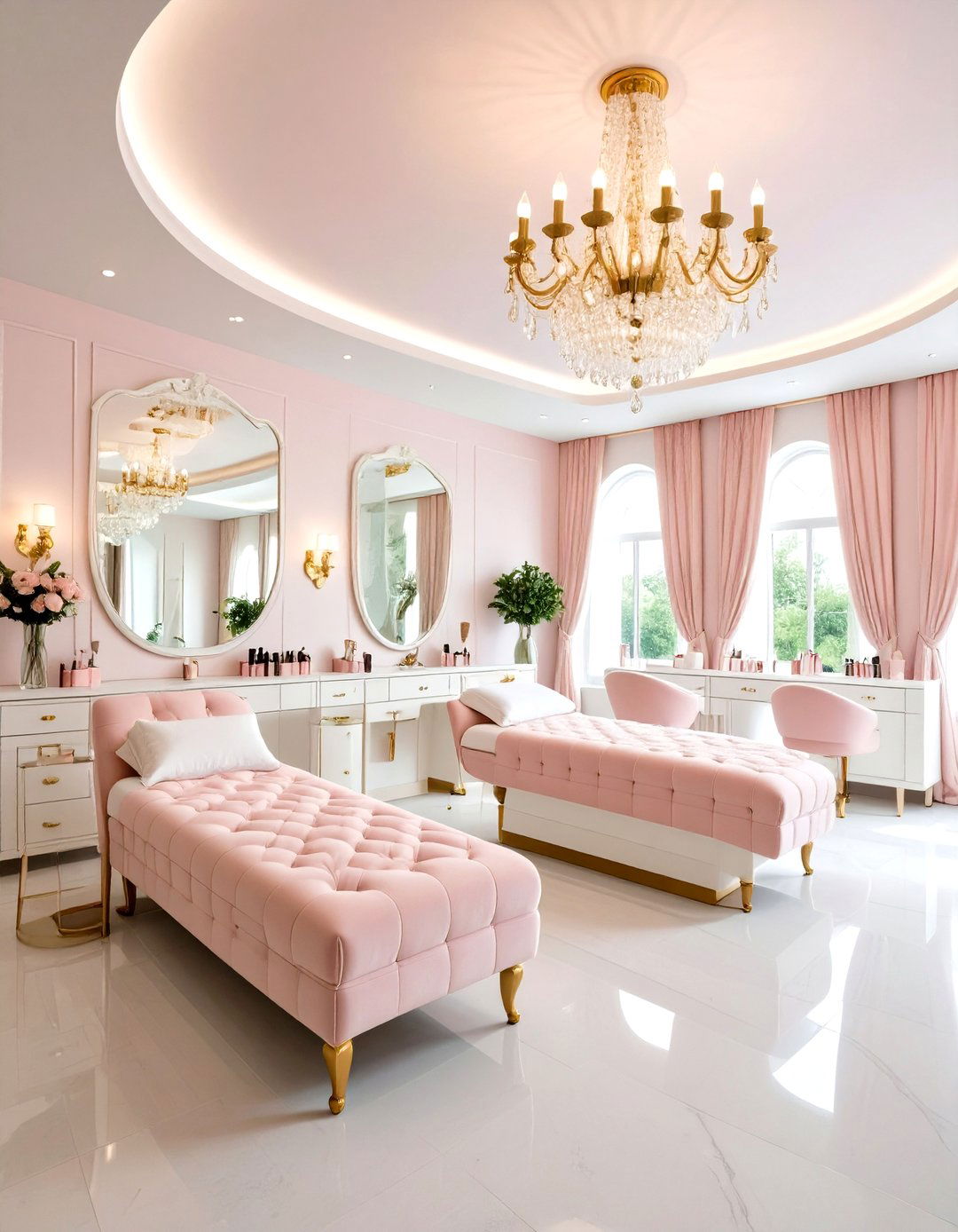 Romantic Feminine Lash Room - 20 Lash Room Ideas