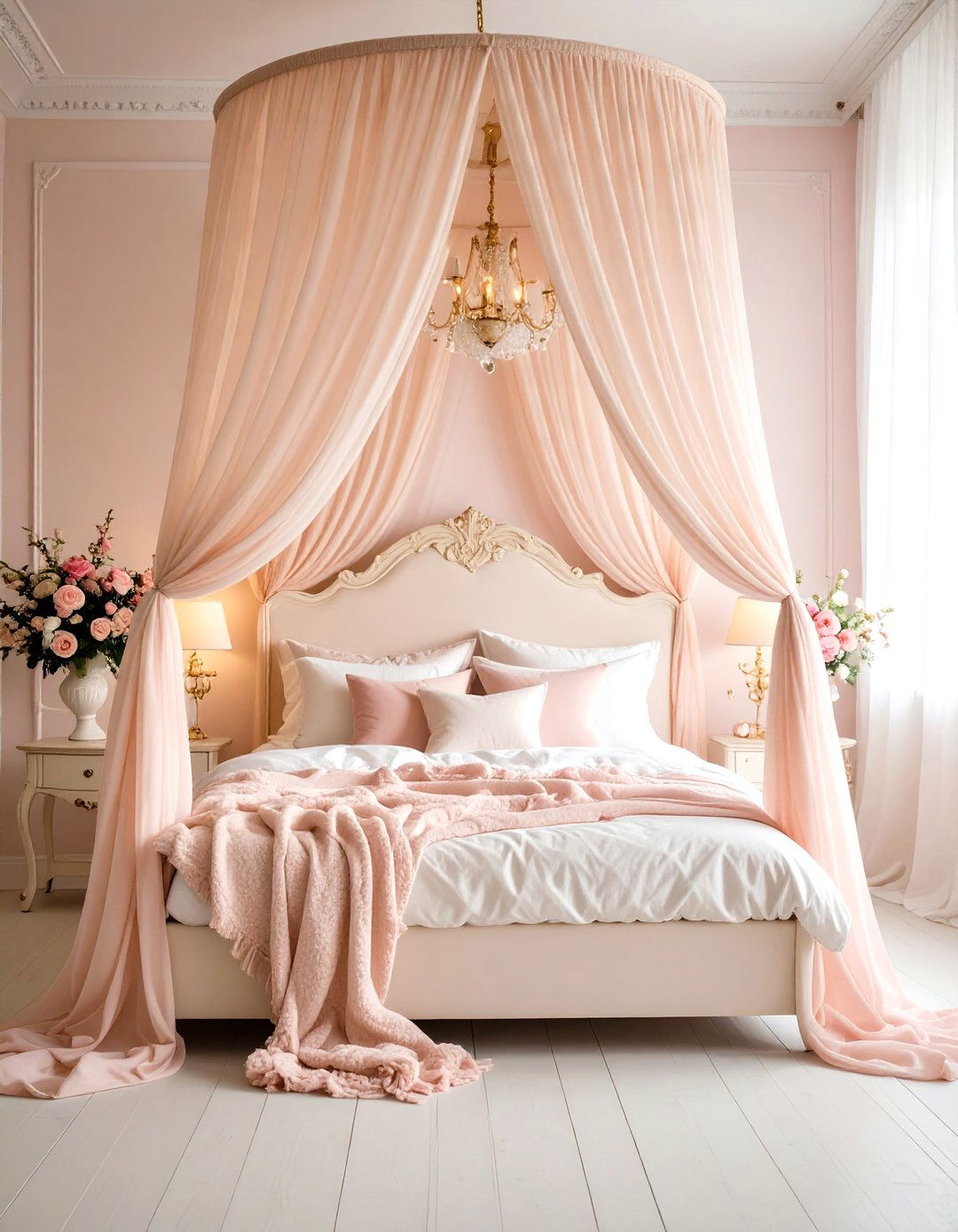 Romantic Parisian Canopy Themed Bedroom - 20 Parisian Themed Bedroom Ideas