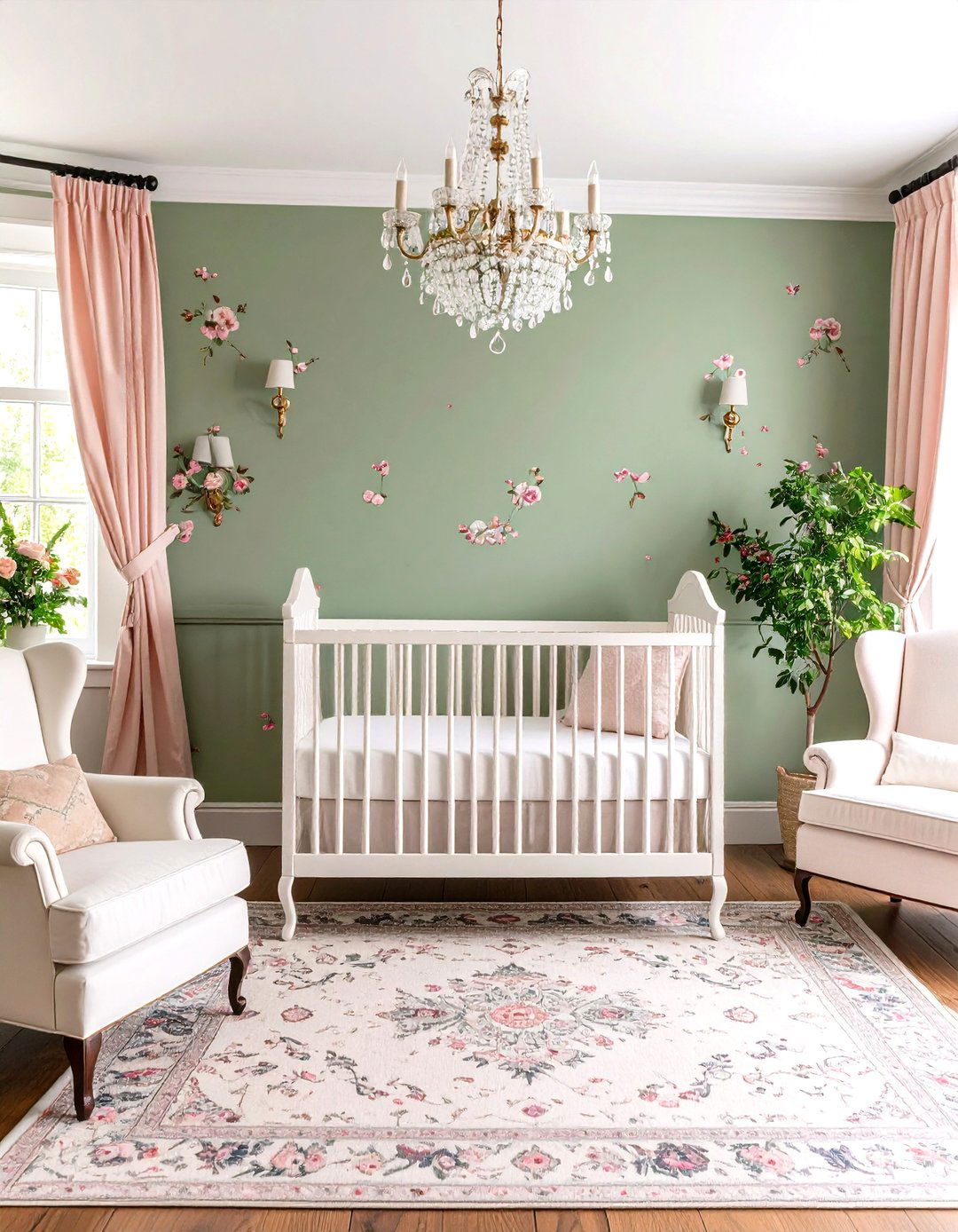 Romantic Parisian Pink and Green Nursery - 20 Pink and Green Nursery Ideas