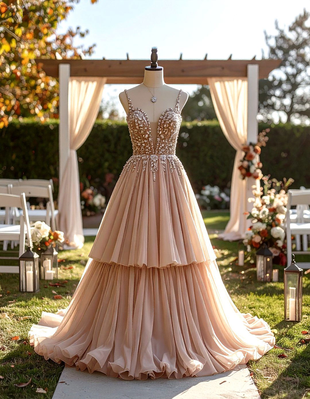 Romantic Ruffled Tea Length Wedding Outfit - 20 Guest Wedding Outfit Ideas