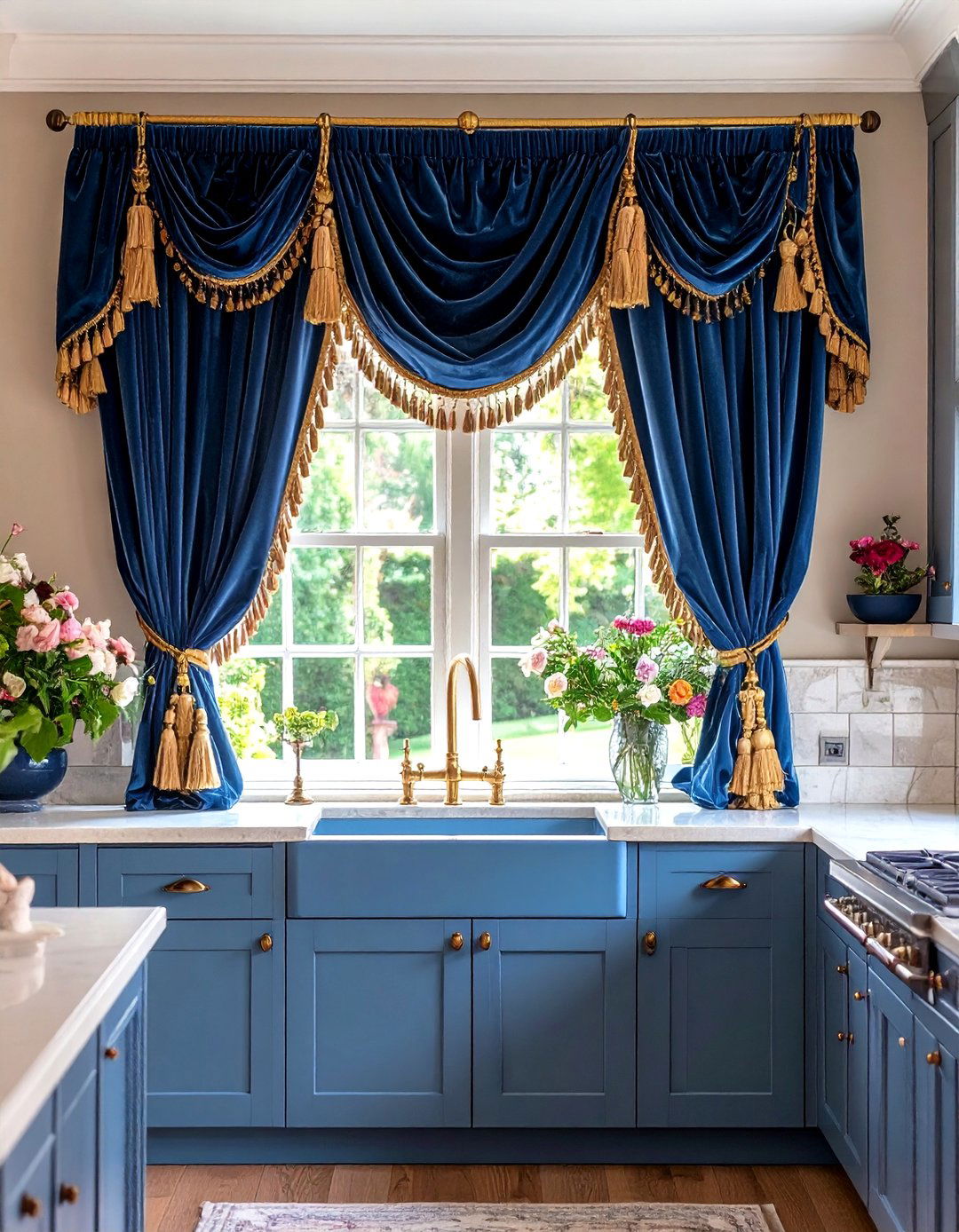 Romantic Swag Kitchen Curtain Design - 20 Kitchen Curtain Ideas