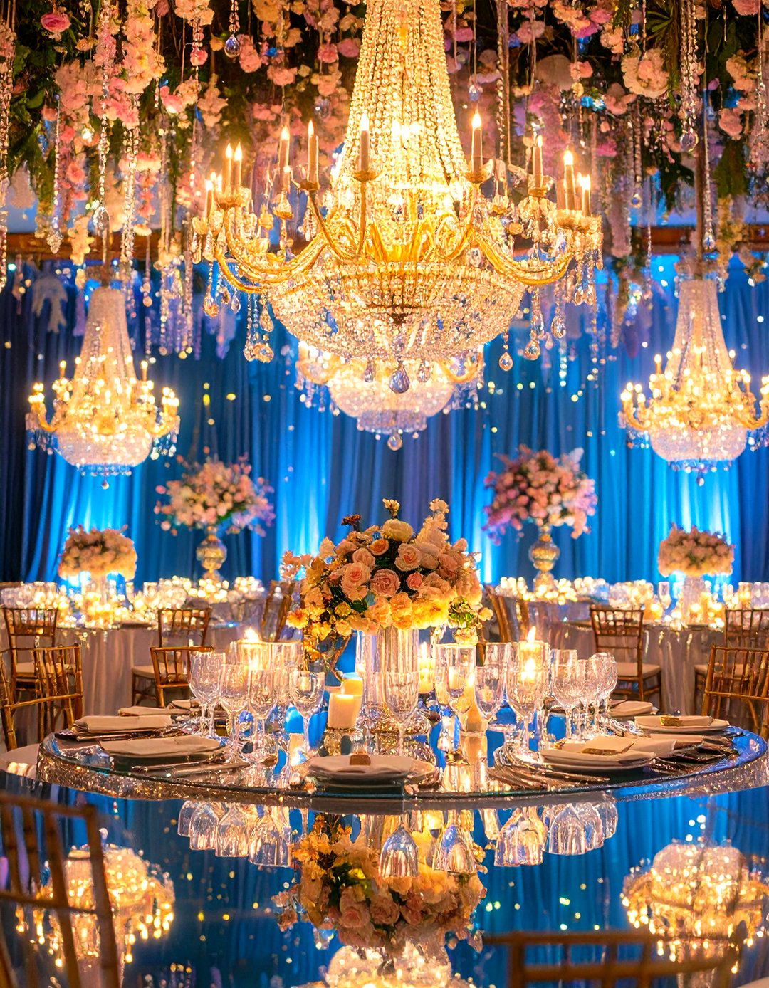 Romantic Wedding Ideas with Crystal Chandelier Glamour - 20 Romantic Wedding Ideas