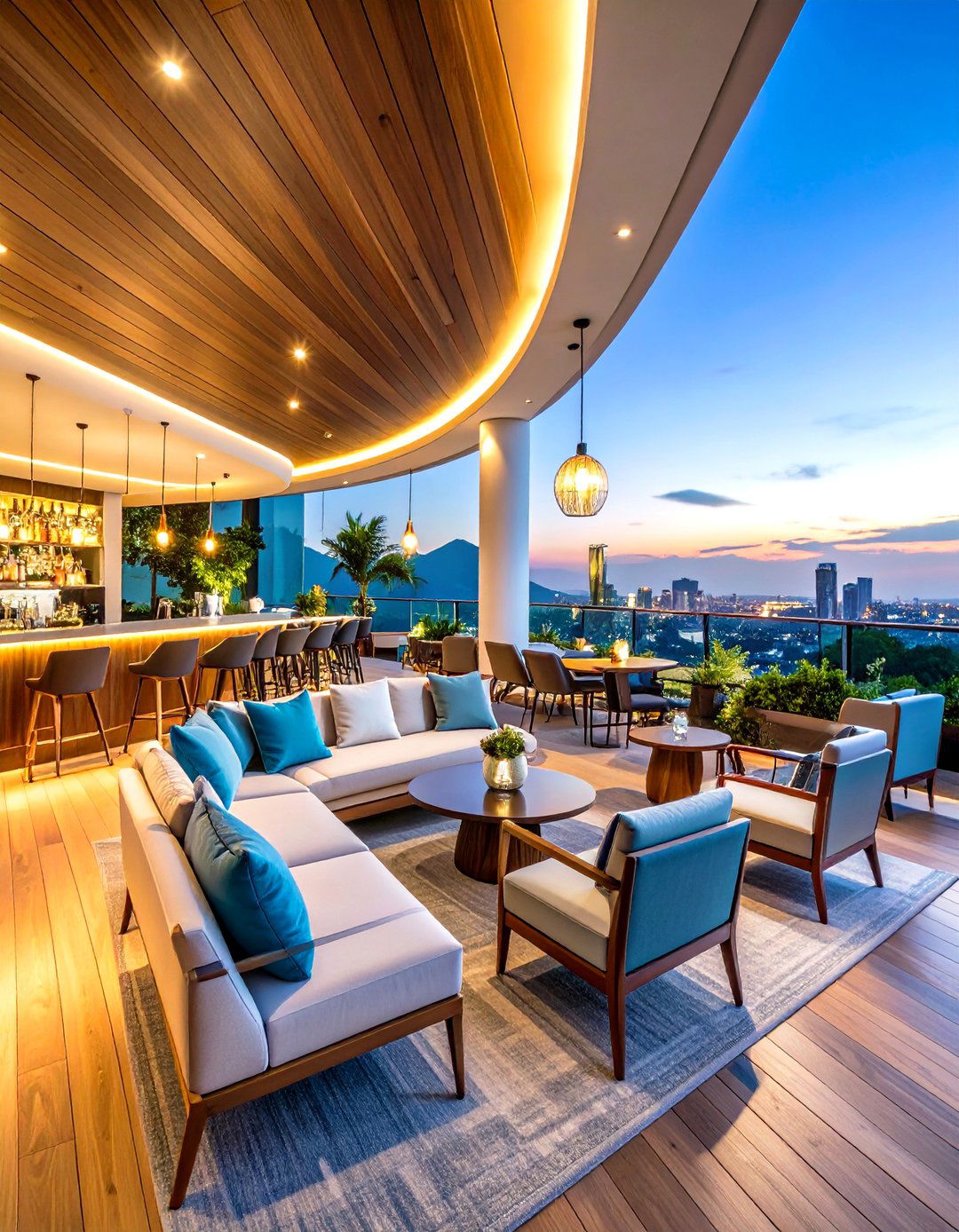 Rooftop Bar Lounge Penthouse Balcony - 20 Penthouse Balcony Ideas