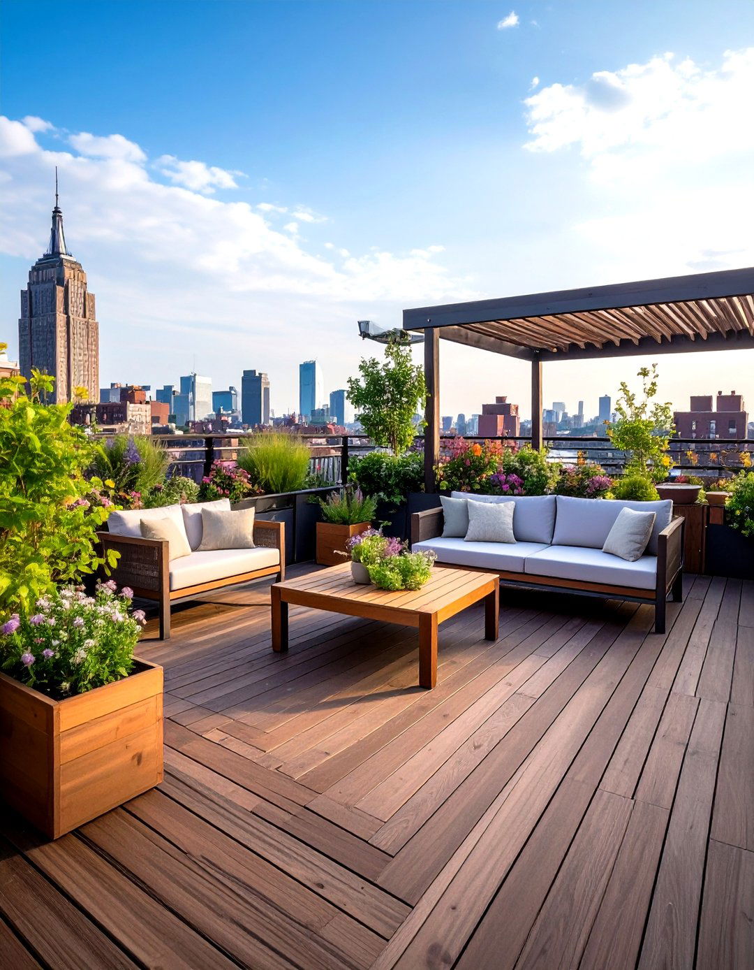 Rooftop Patio Deck with Urban Views - 20 Patio Deck Ideas