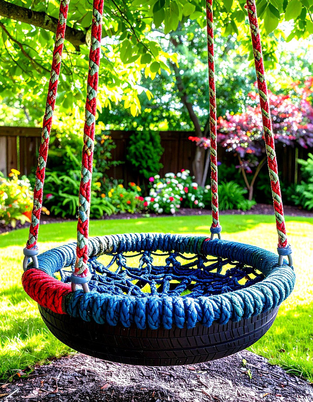 Rope Net Safety Enclosure - 20 Tire Swing Ideas