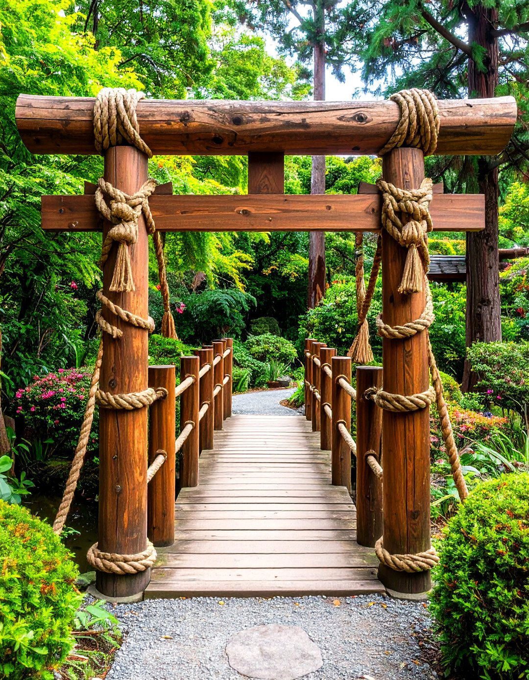 Rope Wrapped Japanese Garden Gate - 20 Japanese Garden Gate Design Ideas