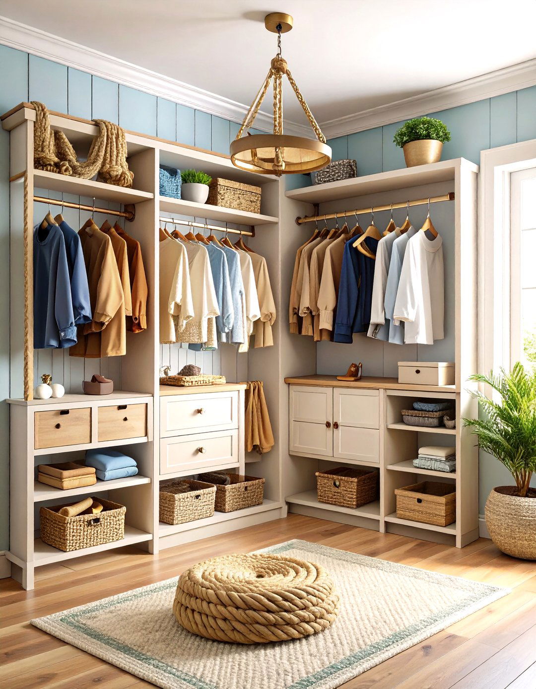 Rope and Pulley Rustic Closet - 20 Rustic Closet Ideas